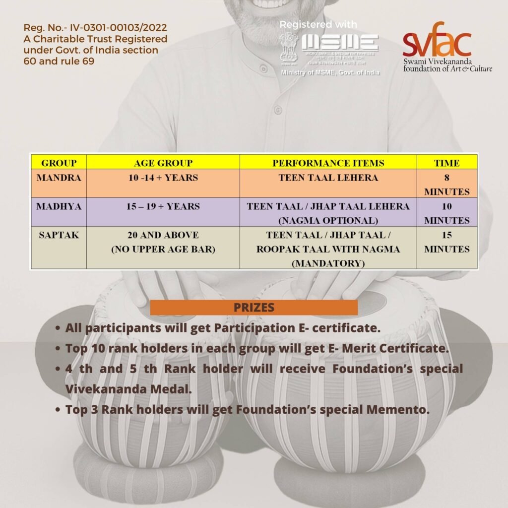 Taal Tantra- Online Tabla Competition 2025 ruls & Regulation