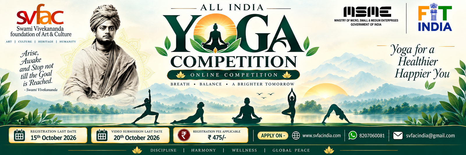 ALL INDIA VIVEK ONLINE YOGA CHAMPIONSHIP 2026 registration banner